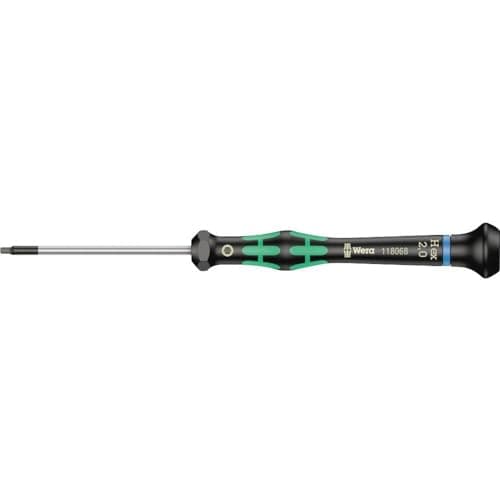 Tournevis électronicien Wera 2054 Hex-Plus 2.0 mm x 60 mm Noir/vert