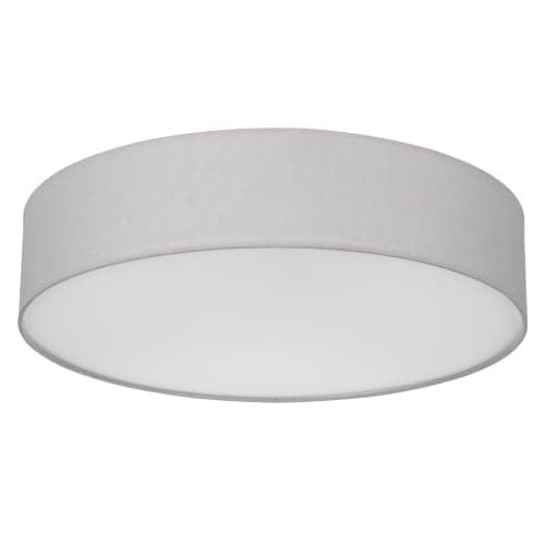 REV Plafonnier LED 50 cm Rond avec Abat-Jour en Tissu Gris