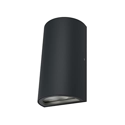 LEDVANCE Applique et plafonnier LED pour extérieur avec éclairage ponctuel accentué, 2 spots intégrés dirigés vers le haut et vers le bas, blanc chaud (3000K), 12W, 700 lumens, protection IP44 Noir