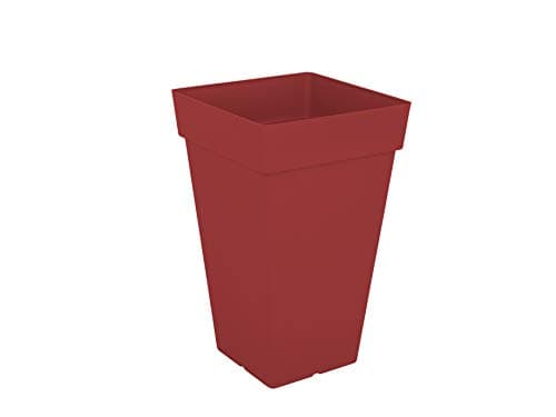 Artevasi Pot de fleurs carré haut Capri 65 cm rouge foncé