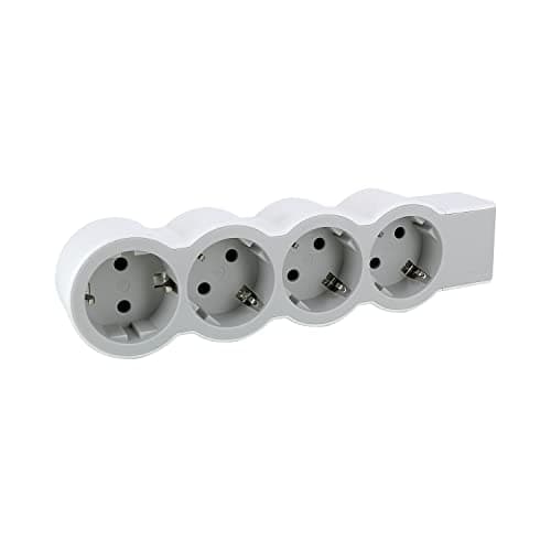 LEGRAND Multiprise plate 4 prises sans câble ultra blanc/gris 694575