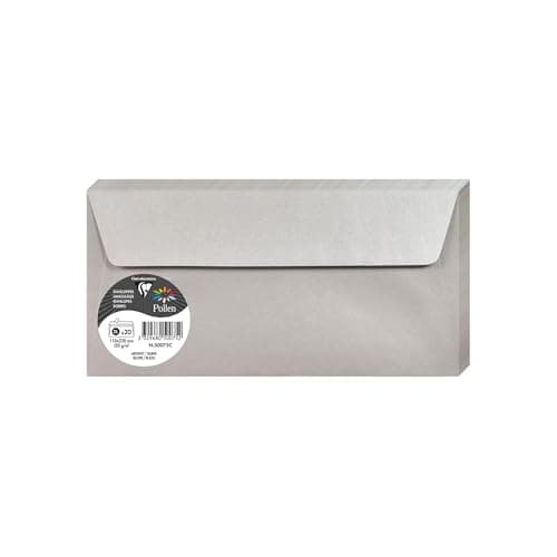 Clairefontaine Pack 20 Enveloppes 11x22 cm 120g Argent