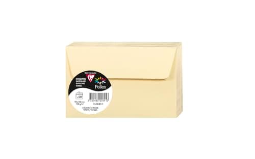 Clairefontaine 5841C Paquet de 20 Enveloppes Auto-Adhésives 9x14cm 120g Chamois