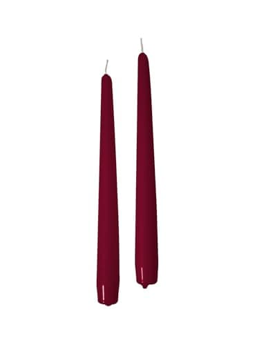 Cereria de Giorgio Risthò Bougies coniques pour bougeoir cire bordeaux 2,2 x 25 cm