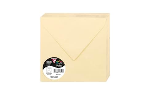 Clairefontaine Pack 20 Enveloppes gommées 16,5x16,5 cm 120g Chamois