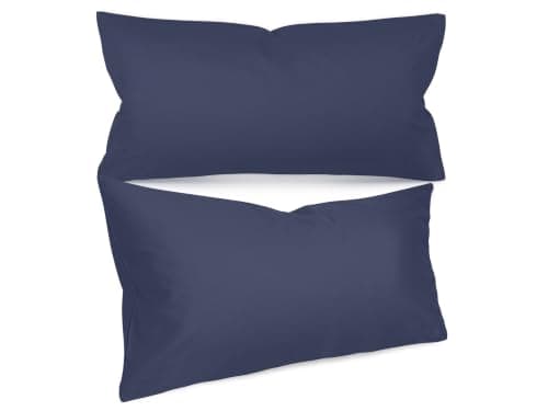 Npluseins Lot de 2 Taies d'Oreiller 40x80 cm 100% Coton Anthracite
