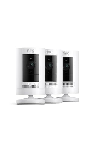 Ring Stick Up Cam Caméra de surveillance extérieure sans fil HD 3 Caméras