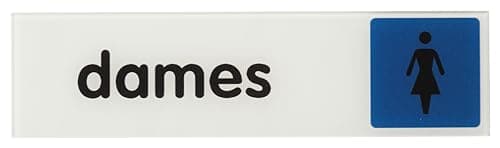 THIRARD Plaque de Signalisation Dames Plexiglass Adhésif Blanc 170x45 mm
