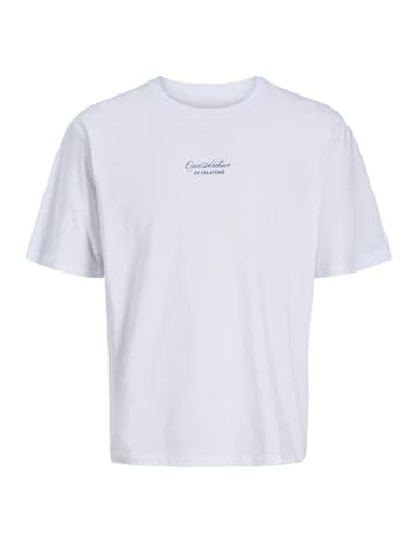 JACK & JONES T-Shirt imprimé Jjart SS Crew Neck Homme Blanc XXL