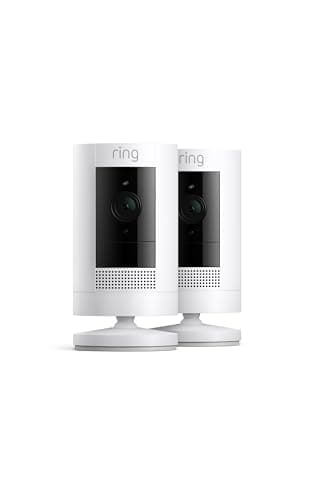 Ring Stick Up Cam - Caméra de surveillance extérieure sans fil HD, lot de 2