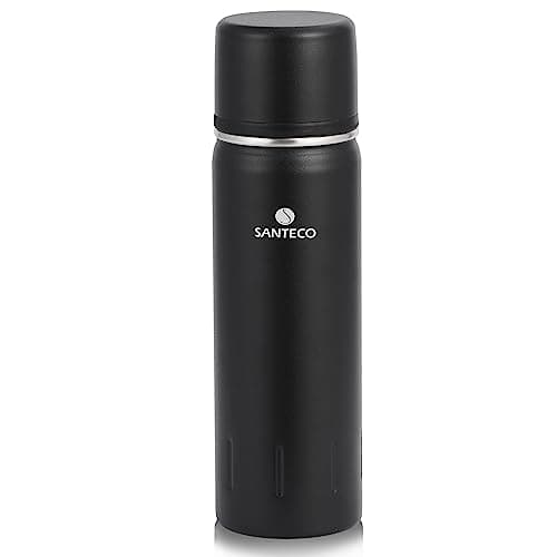 Santeco Bouteille Isotherme en Acier Inoxydable 500ml et 1L Gourde Thermos avec Tasse Double Paroi