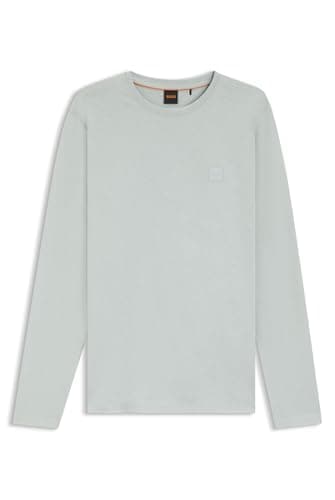 BOSS T-Shirt À Manches Longues en Coton avec Écusson À Logo