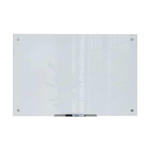 U Brands Tableau blanc effaçable à sec en verre sans cadre 88,9 x 58,4 cm