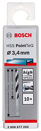 Bosch Accessories Lot de 10 forets hélicoïdaux HSS PointTeQ pour métal 3,4 x 70 mm