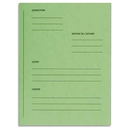 Paquet de 25 dossiers de plaidoirie pré-imprimés Exacompta 25x32 Vert