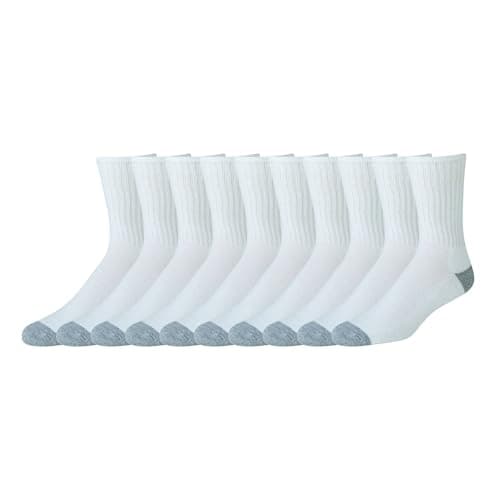 Amazon Essentials Lot de 10 paires de chaussettes en coton homme Blanc 41-45