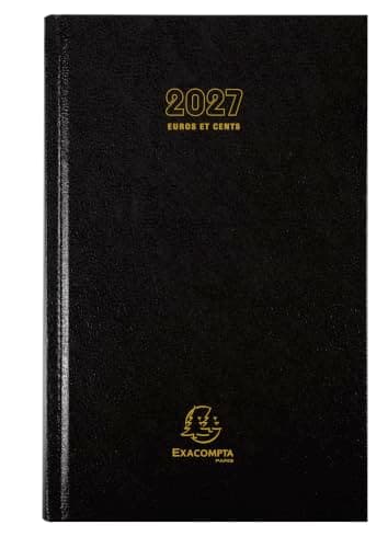 Exacompta Agenda Carré Euro et cents 13,5x21 cm Janvier à Décembre 2027