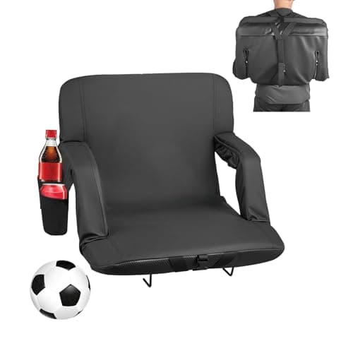 VEVOR Siège de stade large à 6 angles réglables, chaise de gradin rembourré de 73,66 mm avec accoudoir et support dorsal, chaise de stade avec porte-gobelet et crochet, pour événement sportif, concert
