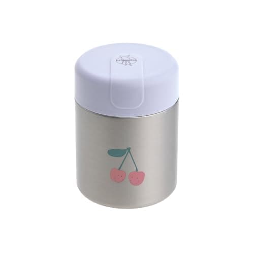 LÄSSIG Bébé Enfants Boîte isotherme bouillie goûter anti-fuite Acier inoxydable 315 ml/Food Jar Happy Fruits Cherry