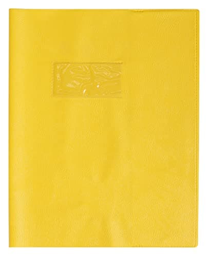 CLAIREFONTAINE Protege-cahier Grain Cuir 17x22 cm Jaune Soleil
