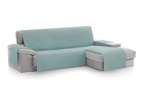 Textilhome Housse Canapé d'angle Malu Droite 240 cm Matelassée AigueMarine