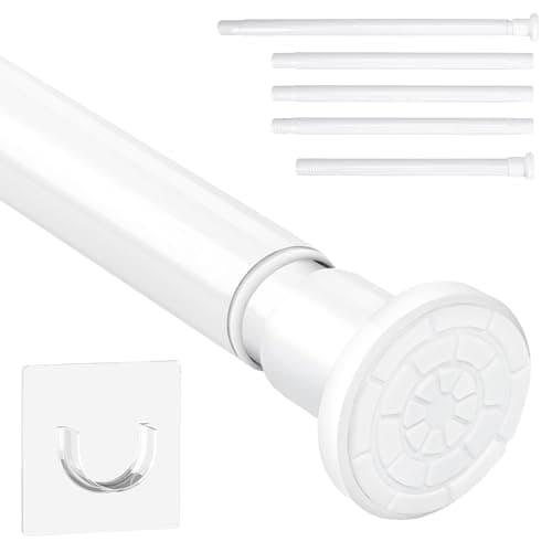 Tringle à rideau télescopique blanche sans perçage réglable de 71 à 199 cm
