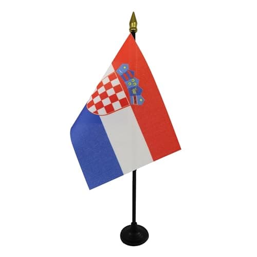 AZ Flag Drapeau de table Croatie 15 x 10 cm en polyester avec socle en plastique