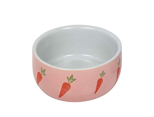 Nobby Bol en céramique pour rongeurs Motif carotte Rose Diamètre 11 x 4,5 cm 0,3 L
