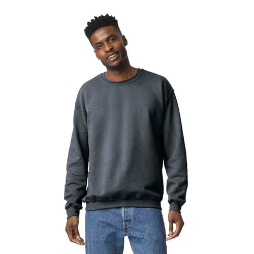Gildan Sweat-shirt en polaire à col rond pour homme Dark Heather Taille L