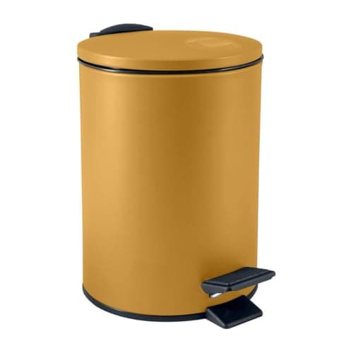 Spirella Poubelle à Pédale Adelar Acier Mat Jaune Soleil 3 Litres