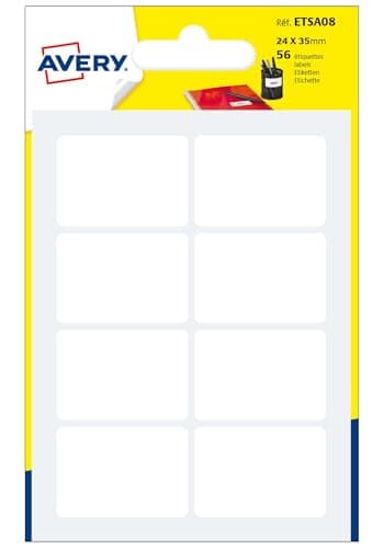 Avery Sachet de 56 étiquettes autocollantes format 24 x 35 mm