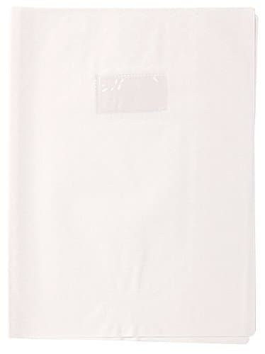 Calligraphe Protège-cahier grain losange blanc 17x22 cm PVC opaque 18/100e avec porte-étiquette
