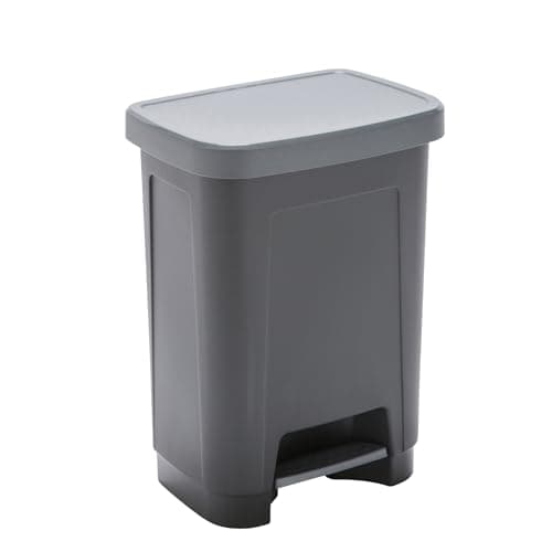 Sundis Step Bin Poubelle à Pédale 25L Noir et Gris Rectangulaire