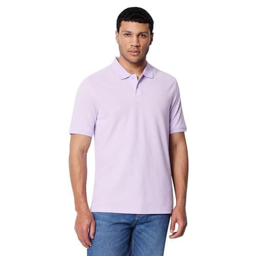 Amazon Essentials Polo en Piqué de Coton à Manches Courtes Homme Lavande L