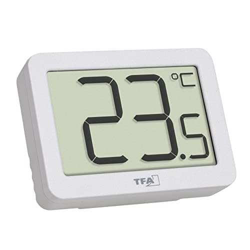 TFA Dostmann Mini Thermomètre intérieur numérique, 30.1065.02, Blanc