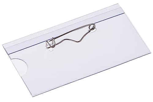 EUROPEL Lot de 24 Porte-badges 75x40 mm avec épingle et inserts