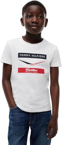 Tommy Hilfiger T-shirt manches courtes TH x Cadillac F1 en coton blanc pour enfant 10 ans