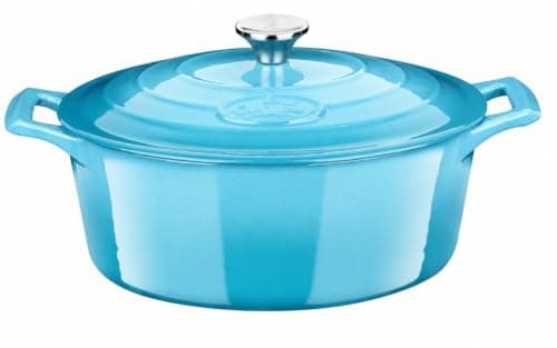 La Cuisine Cocotte ovale en fonte émaillée 6,5 L 33 cm bleu sarcelle
