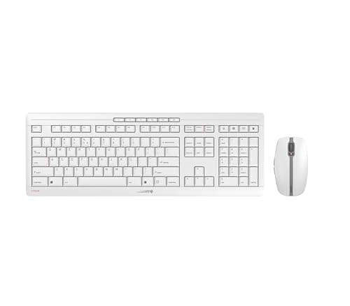 CHERRY Stream Desktop Recharge Ensemble Clavier et Souris sans Fil QWERTY Blanc grisé
