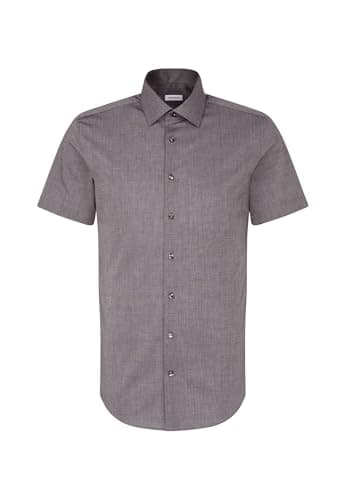 Chemise business homme Seidensticker - coupe ajustée - sans repassage - col Kent - manches courtes - 100% coton