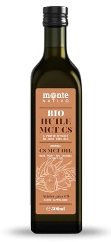 Monte Nativo Huile MCT C8 500 ml Huile de coco pure liquide
