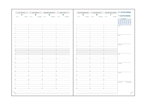 Exacompta Recharge agenda semainier SAD 29 21 x 29,7 cm - Septembre 2026 à décembre 2027
