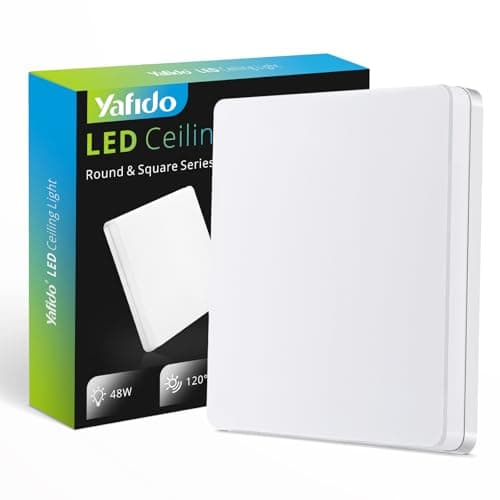 Yafido Plafonnier LED 48W 4320LM Blanc Carré 30CM IP44