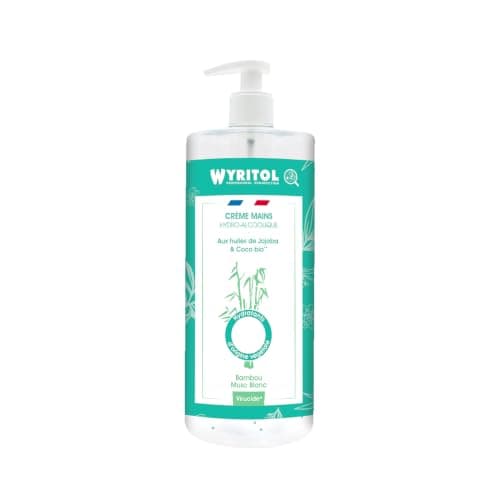 WYRITOL Crème Hydroalcoolique Désinfectante Mains 500 ml Parfum Bambou Musc Blanc