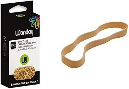 WONDAY Bracelets caoutchouc blond 200 x 10 mm Boite de 100 g