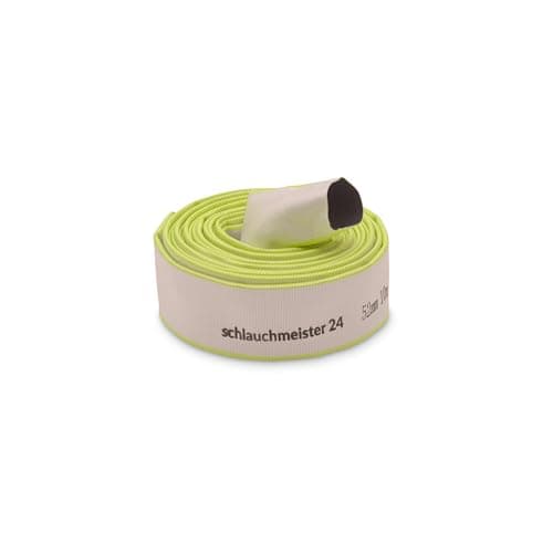 Ø 2" - 52 mm, 10 m - Tuyau plat | Tuyau de chantier | Tuyau industriel | Caoutchouc synthétique, blanc avec vert, 10 bar, -20 °C à +60 °