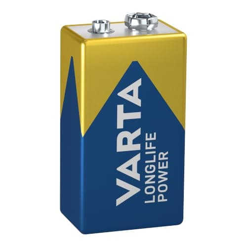 Varta Pile Bloc 9V Longlife Power Alcaline, lot de 1 pour détecteurs et microphones
