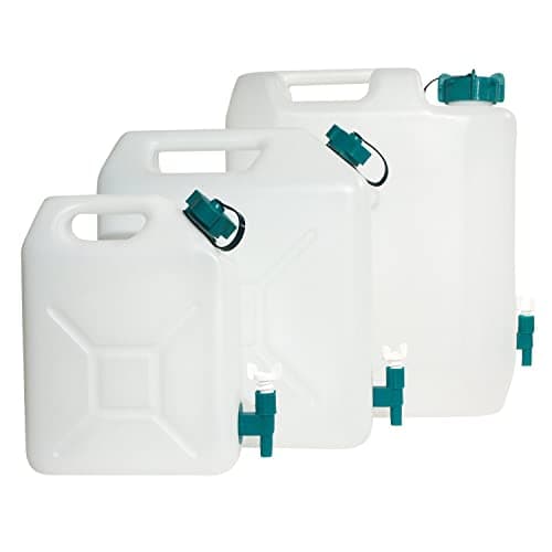 EDA Bidon à Eau 5L Jerrican Extra Fort avec Robinet Naturel 23,5x11x30cm