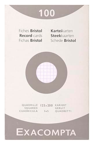 Exacompta Carton de 12 étuis de 100 fiches bristol 125x200 mm Blanc