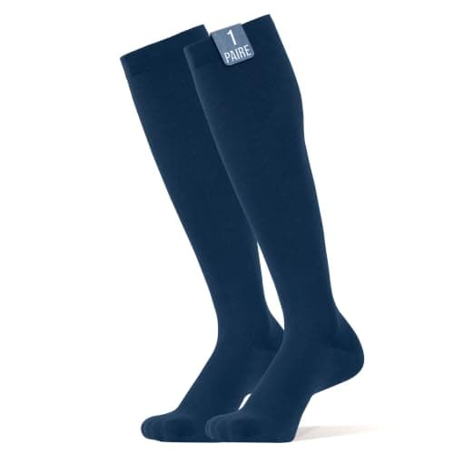 360 Relief Bas de Contention 15-20 mmHg L/XL Bleu + Sac de Lavage